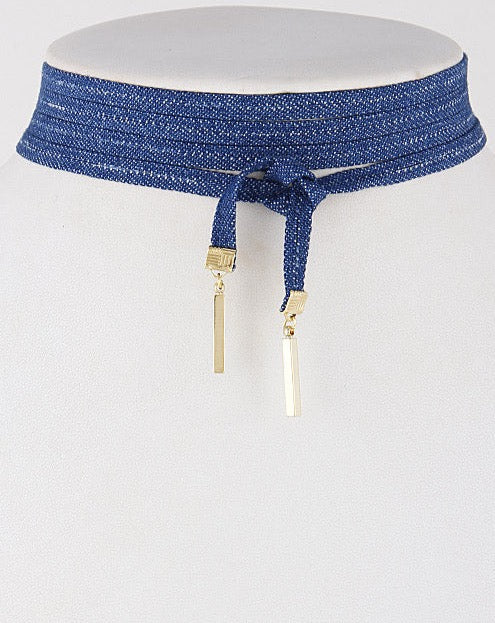 Denim Wrap Choker