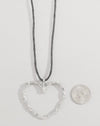 Adjustable Drawstring Heart Pendant Necklace