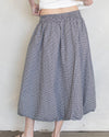 Navy Gingham Balloon Midi Skirt