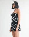 Mini Ruched Polka Dot Dress