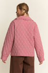 Gingham Collared Tie Front Quilted Jacket