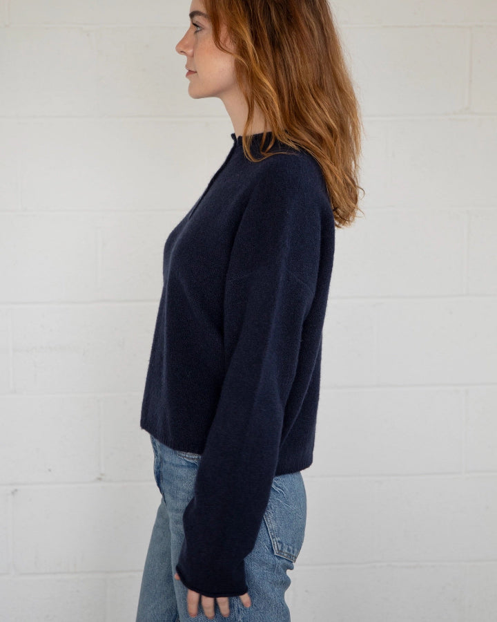 Navy Piper Henley Pullover