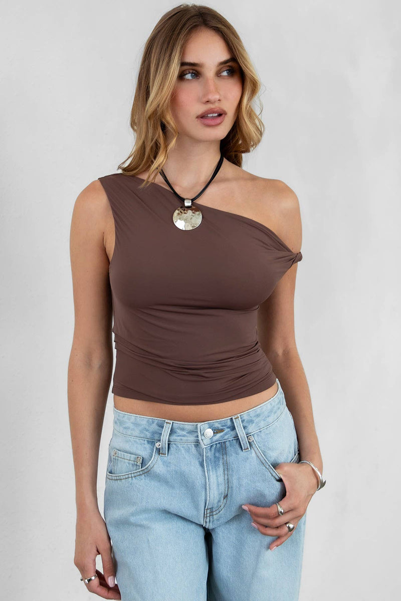 Burgundy Jaime Twist Top