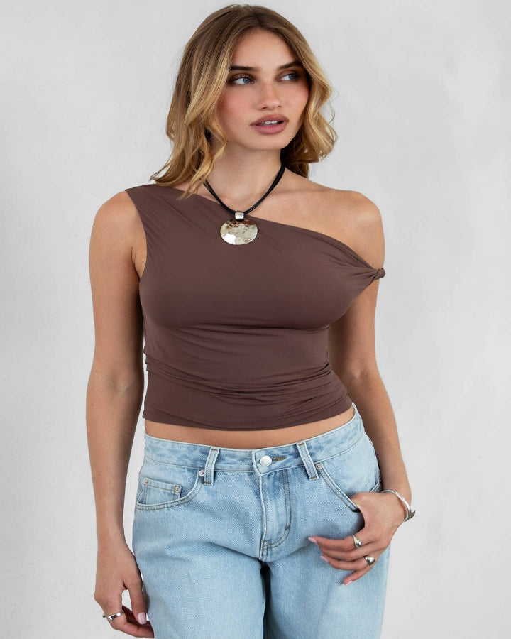 Brown Jaime Twist Top