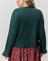 Plus Ruffle Hem Button Down Cardigan
