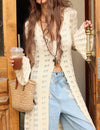 Ivory Ruffle Hem Maxi Cardigan