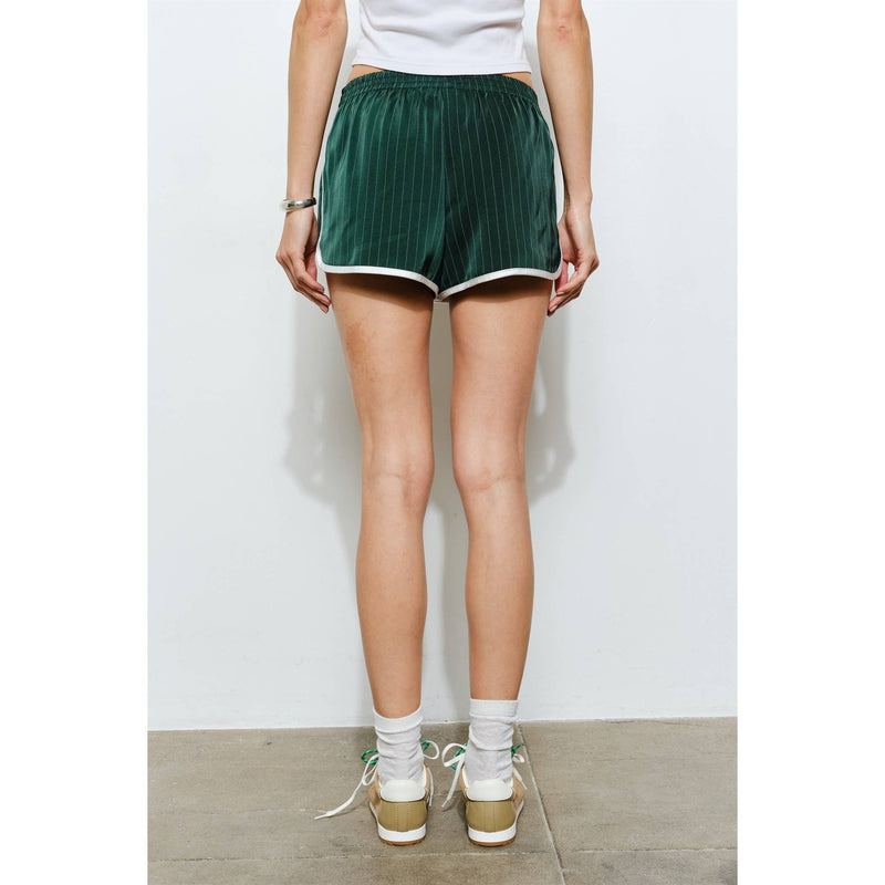 Green Parker Striped Track Shorts