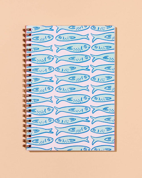 Sardines Lettepress Spiral Notebook