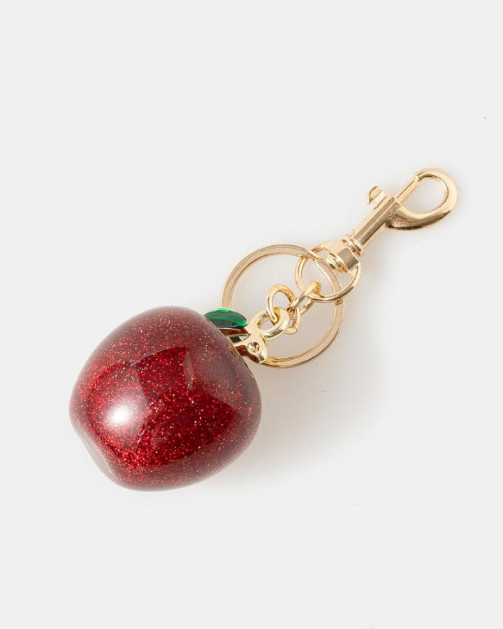 Glitter Apple Bag Charm