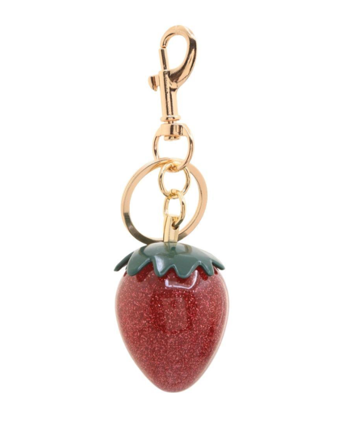 Glitter Strawberry Keychain