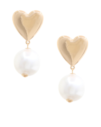 Heart Pearl Dangle Earring