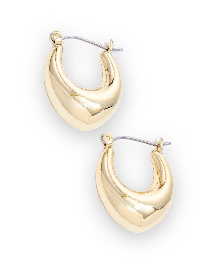 Gold Pointed Tear Drop Hoops