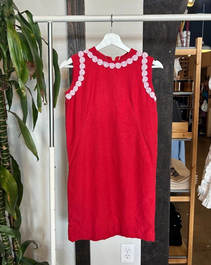 Vintage Red Sleeveless Dress