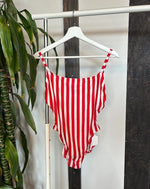 Vintage Red Striped One Piece
