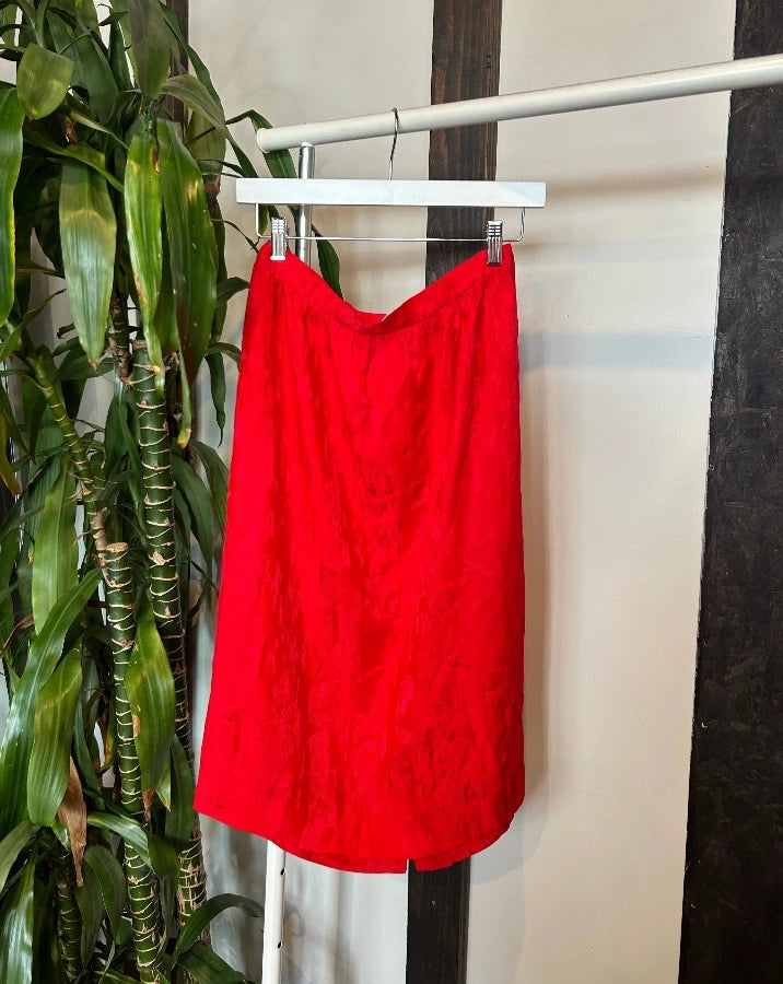 Vintage Silk Midi Skirt