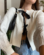 Coco White Bow Cardigan