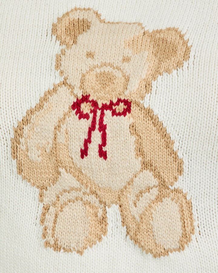 Ivory Short Sleeve Teddy Bear Top