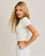 Ivory Short Sleeve Teddy Bear Top