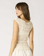 Ivory Sheer Smocked Top