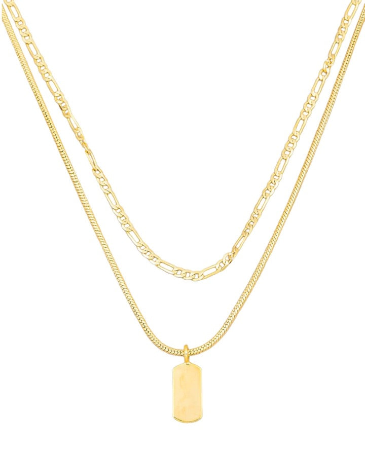 Layered Chain Pendant Necklace