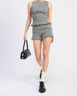 Navy Gingham Smocked Bloomers