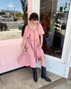 Pink Puff Sleeve Dress