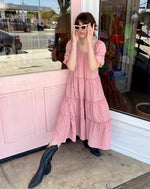 Pink Puff Sleeve Dress