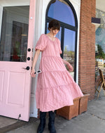 Pink Puff Sleeve Dress