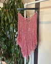 Vintage Pink Crochet Fringe Skirt