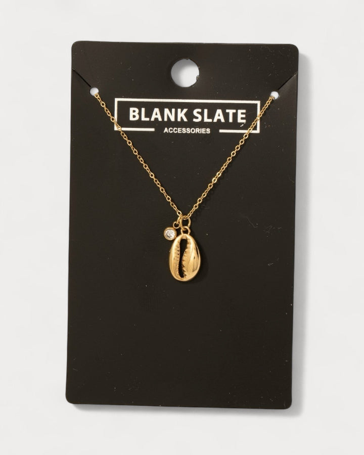 Stainless Steel Puka Shell And Pearl Charms Chain Necklace