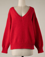 Red Kennedy V Neck Sweater