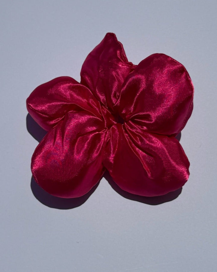 Satin Flower Scrunchie