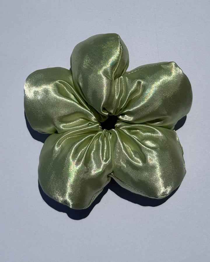 Satin Flower Scrunchie