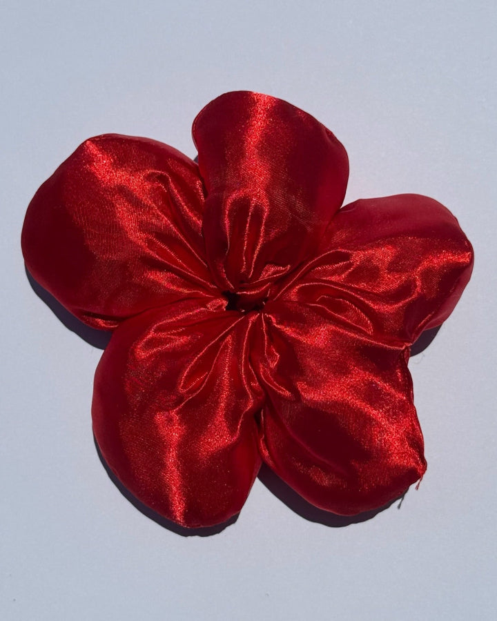 Satin Flower Scrunchie