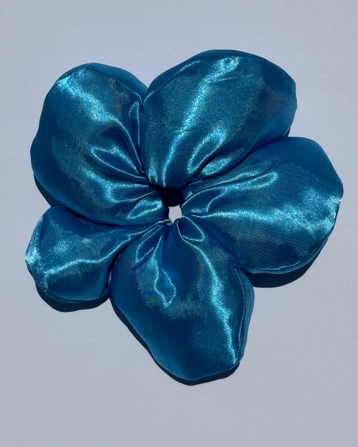 Satin Flower Scrunchie