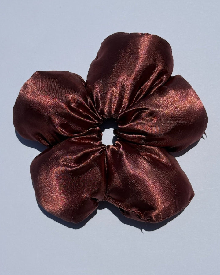 Satin Flower Scrunchie