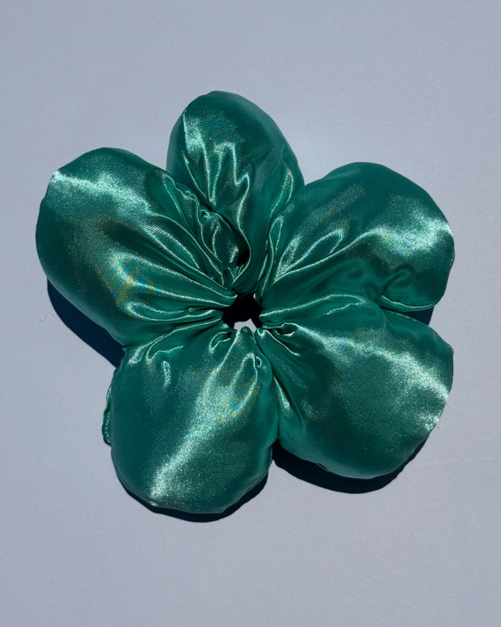 Satin Flower Scrunchie