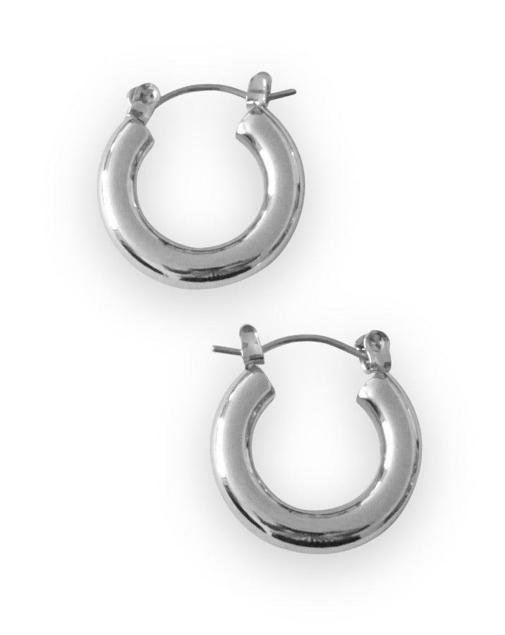 Classic Silver Rounded Hoop