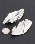 Silver Metal Abstract Earrings