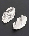 Silver Metal Abstract Earrings