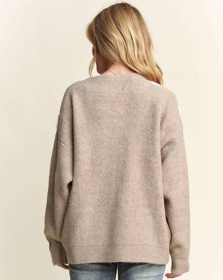 Tan fuzzy cardigan discount
