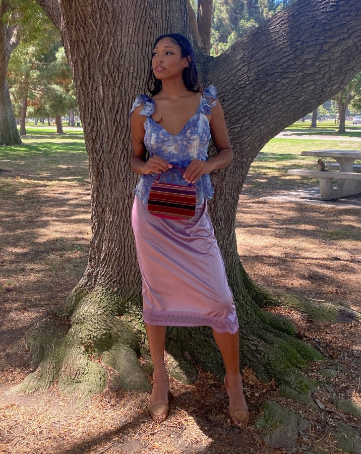 Vintage Blush Slip Skirt