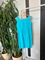 Vintage Teal Shell Embellished Dress