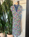 Vintage Keyhole Neckline Floral Dress