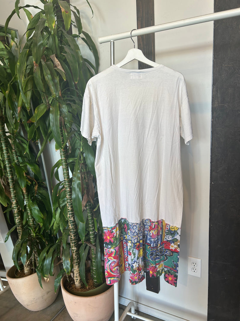 Vintage Hand Embroidered Picnic T-Shirt Dress