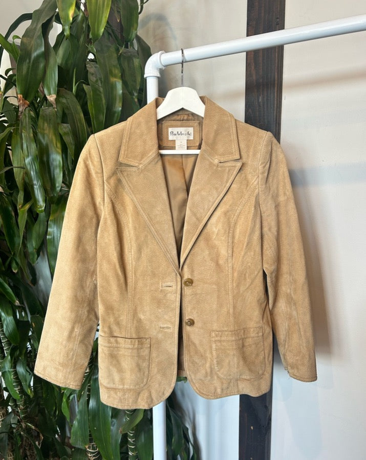 Vintage Rubbish Tan Suede Blazer