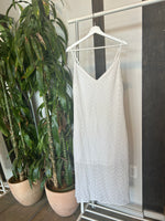 Vintage White Sheer Textured Midi Dress