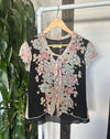 Vintage Floral Tie Blouse