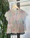Vintage Floral Tie Blouse