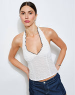Elara Ruffle Trim Halter Top